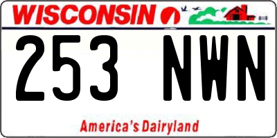 WI license plate 253NWN
