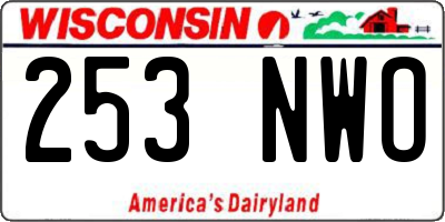 WI license plate 253NWO