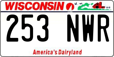 WI license plate 253NWR