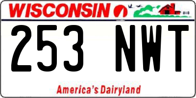 WI license plate 253NWT