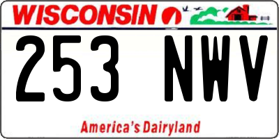 WI license plate 253NWV