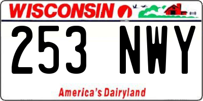 WI license plate 253NWY