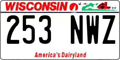 WI license plate 253NWZ