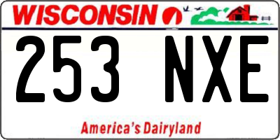 WI license plate 253NXE