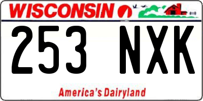 WI license plate 253NXK