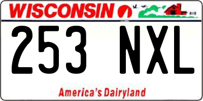 WI license plate 253NXL