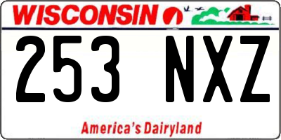 WI license plate 253NXZ