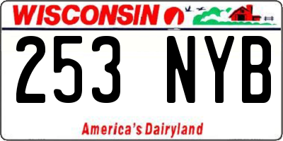 WI license plate 253NYB