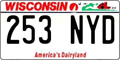 WI license plate 253NYD