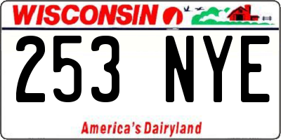 WI license plate 253NYE