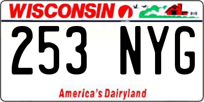 WI license plate 253NYG