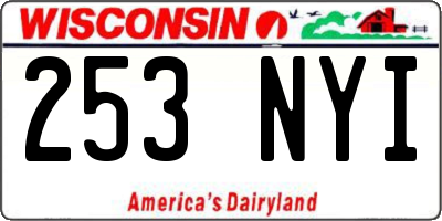 WI license plate 253NYI