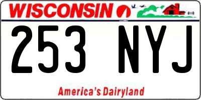 WI license plate 253NYJ