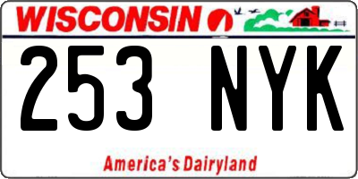 WI license plate 253NYK