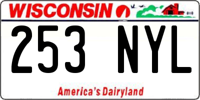 WI license plate 253NYL
