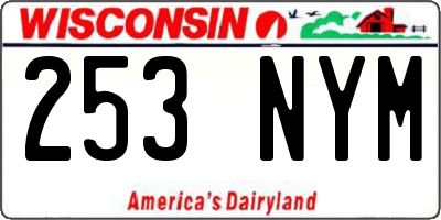 WI license plate 253NYM
