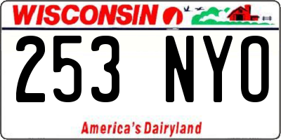 WI license plate 253NYO