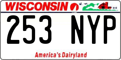 WI license plate 253NYP