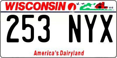 WI license plate 253NYX