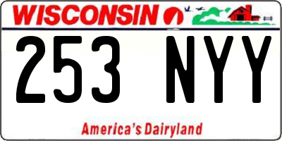 WI license plate 253NYY