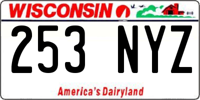 WI license plate 253NYZ