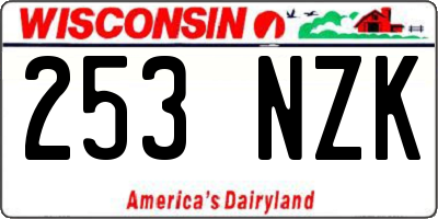 WI license plate 253NZK