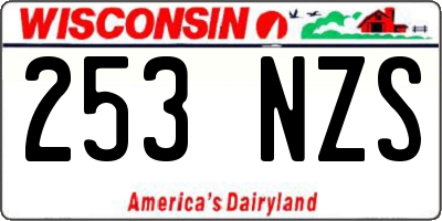 WI license plate 253NZS