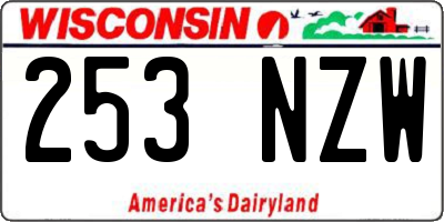 WI license plate 253NZW