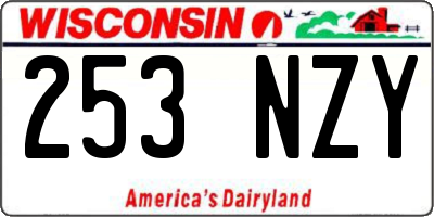 WI license plate 253NZY