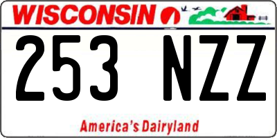 WI license plate 253NZZ