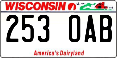 WI license plate 253OAB