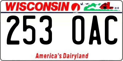 WI license plate 253OAC