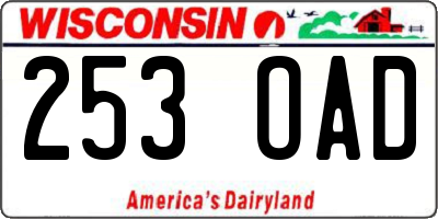WI license plate 253OAD