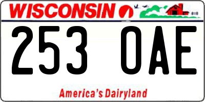 WI license plate 253OAE
