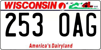 WI license plate 253OAG