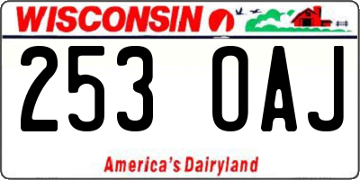 WI license plate 253OAJ