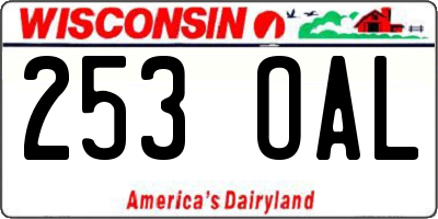 WI license plate 253OAL
