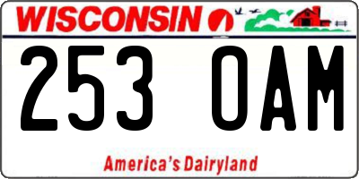 WI license plate 253OAM