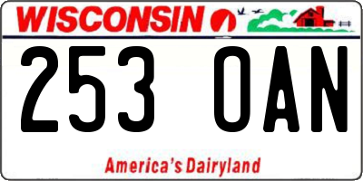 WI license plate 253OAN