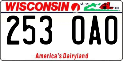 WI license plate 253OAO