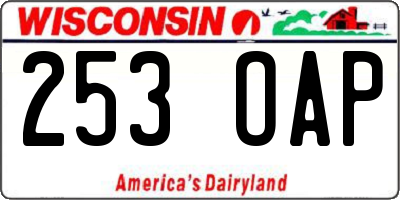 WI license plate 253OAP