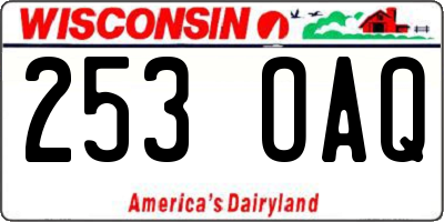 WI license plate 253OAQ