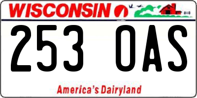 WI license plate 253OAS
