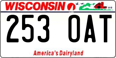 WI license plate 253OAT