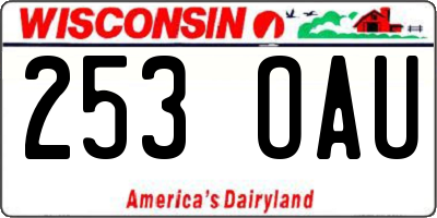 WI license plate 253OAU