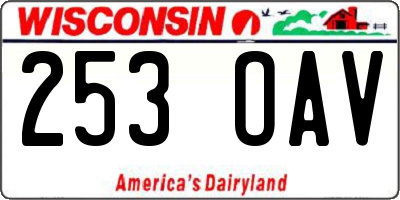 WI license plate 253OAV