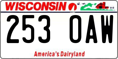 WI license plate 253OAW
