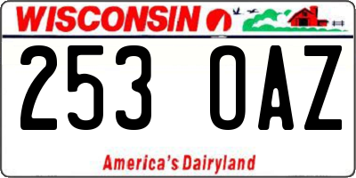 WI license plate 253OAZ