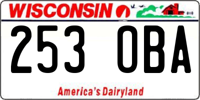 WI license plate 253OBA
