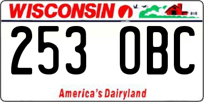 WI license plate 253OBC